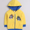 Boys Fleece Car Hooded Sweatshirt - Yellow & Royal Blue