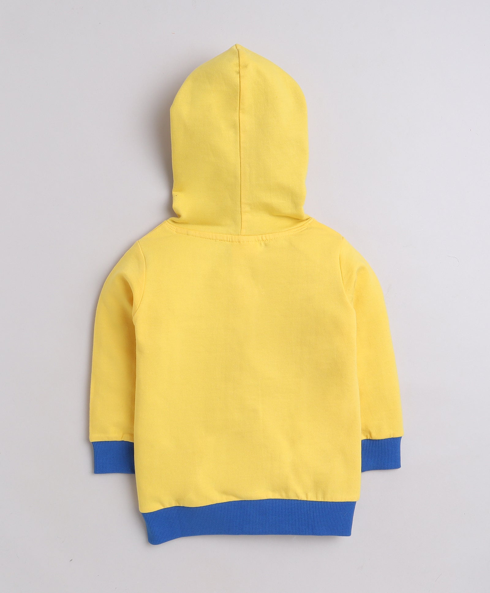 Boys Fleece Car Hooded Sweatshirt - Yellow & Royal Blue