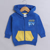 Boys Fleece Typography Hooded Sweatshirt - Yellow & Royal Blue