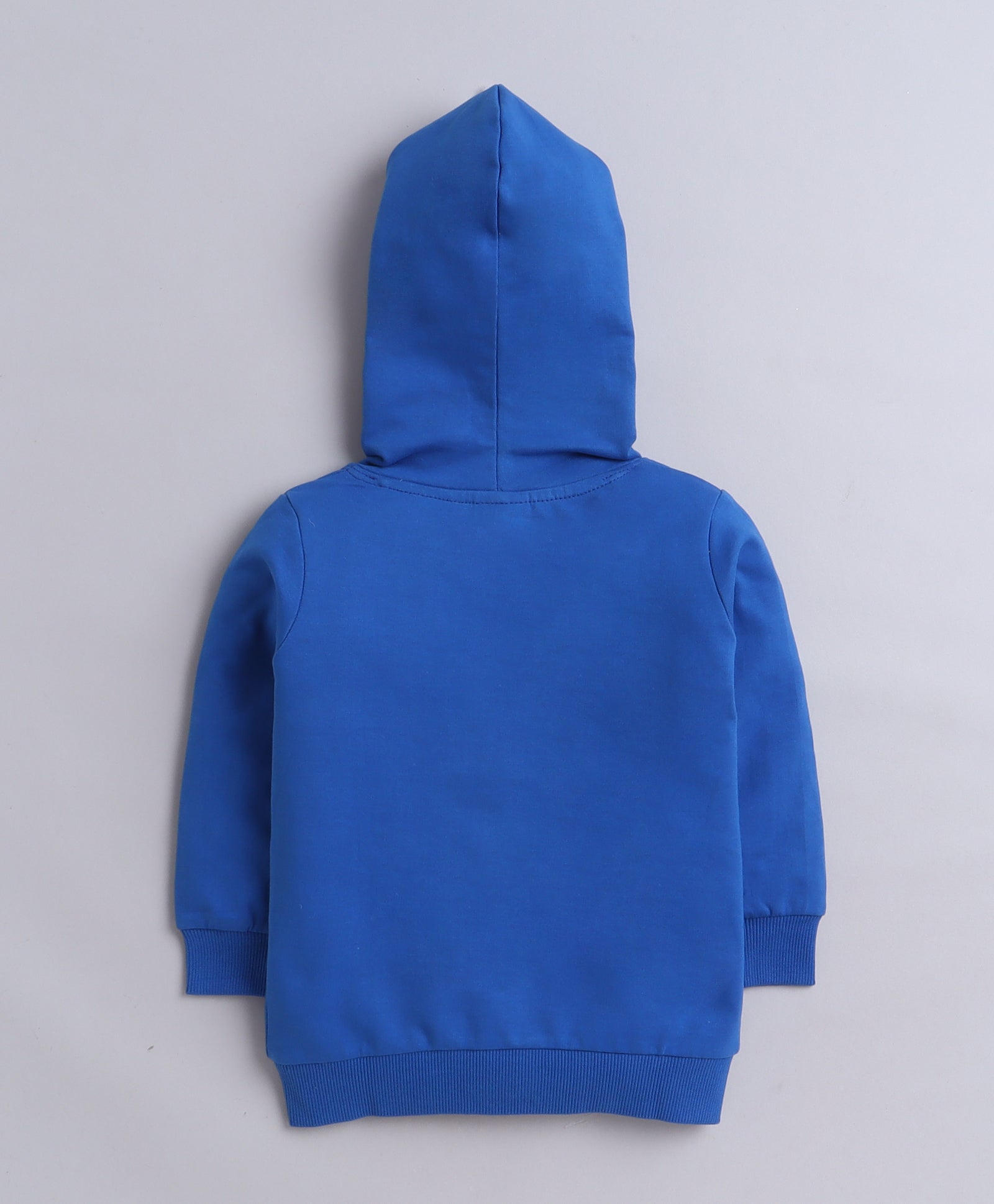 Boys Fleece Typography Hooded Sweatshirt - Yellow & Royal Blue