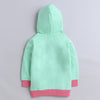 Girls French Terry Swan Hooded Sweatshirt - Green & Pink