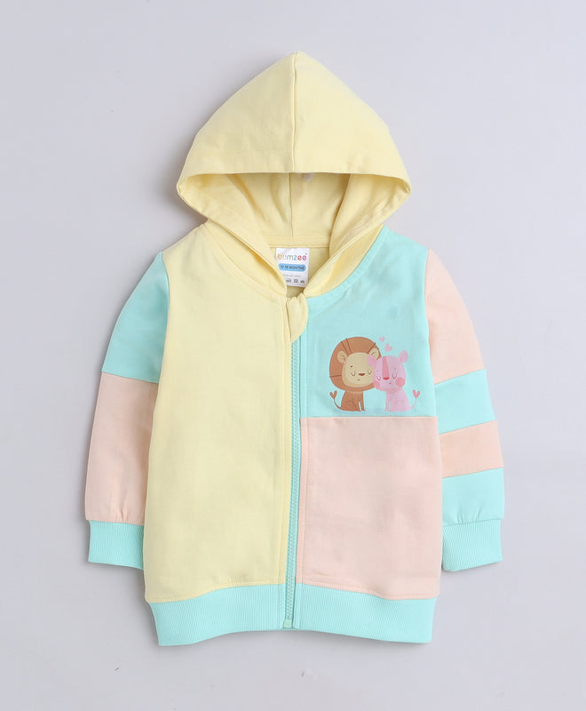 Girls French Terry Lion Hooded Sweatshirt - Multi