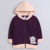 Girls French Terry Baby Dino Hooded Sweatshirt - Wine & Peach