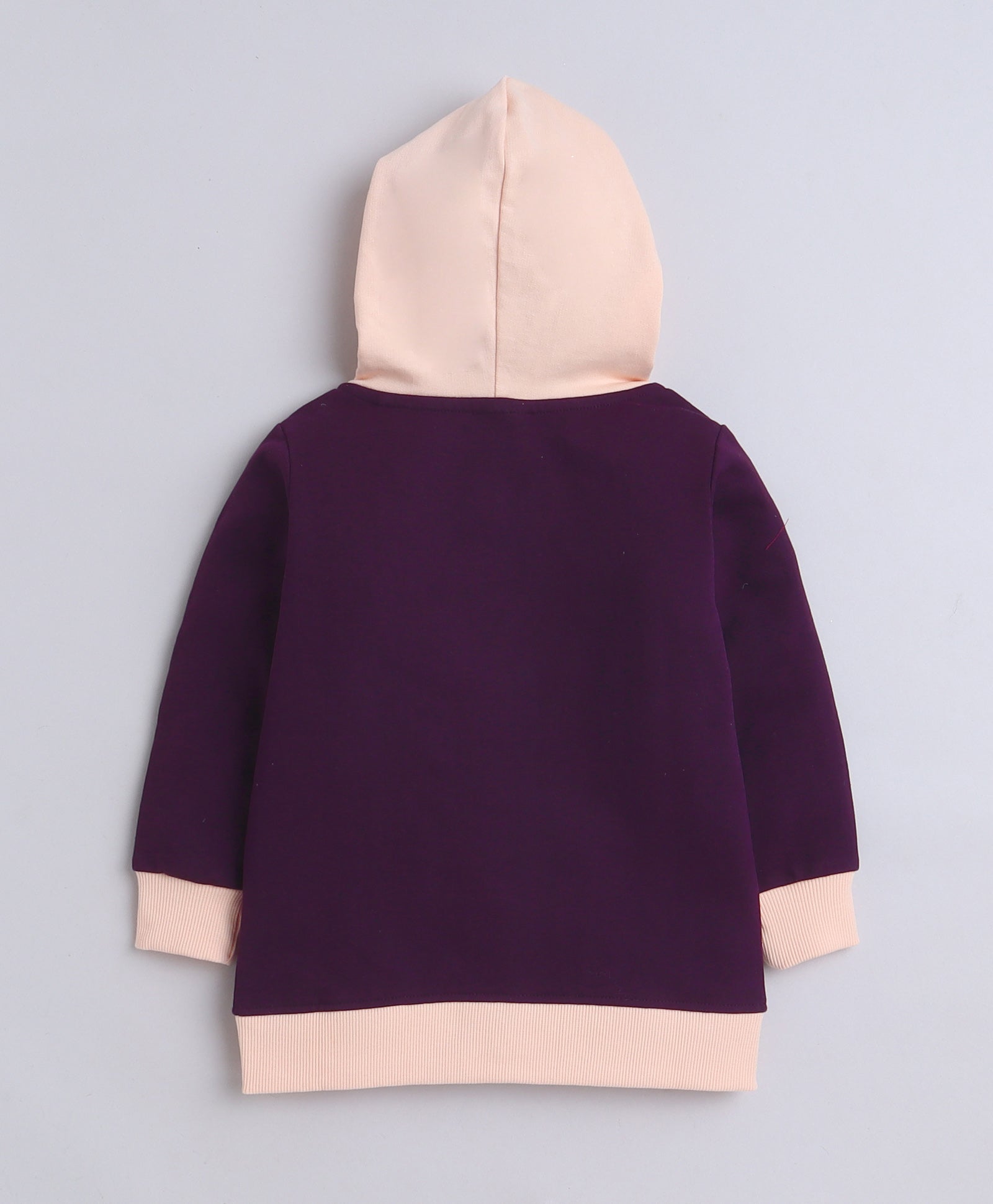 Girls French Terry Baby Dino Hooded Sweatshirt - Wine & Peach