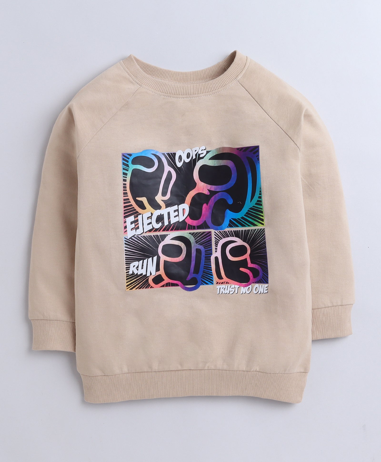 Boys French Terry Graphic Sweatshirt - Beige