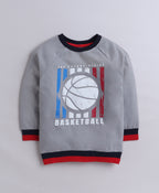Bumzee Grey Graphic Print Sweatshirt, Full Sleeves, French Terry (Style Peb9747)