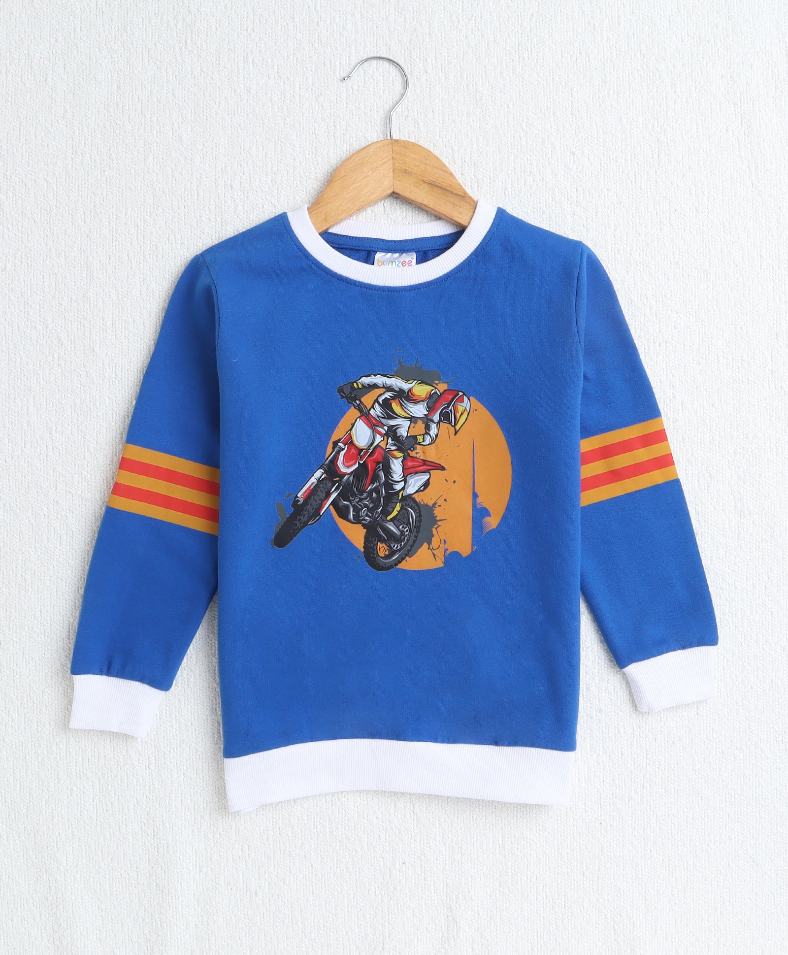 Boys French Terry Bike Sweatshirt - Royal Blue