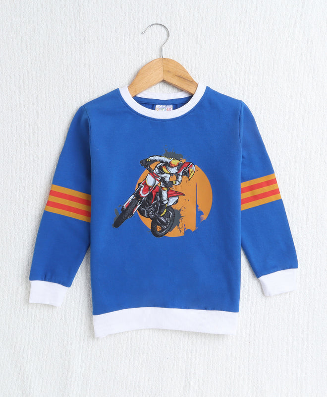 Boys French Terry Bike Sweatshirt - Royal Blue