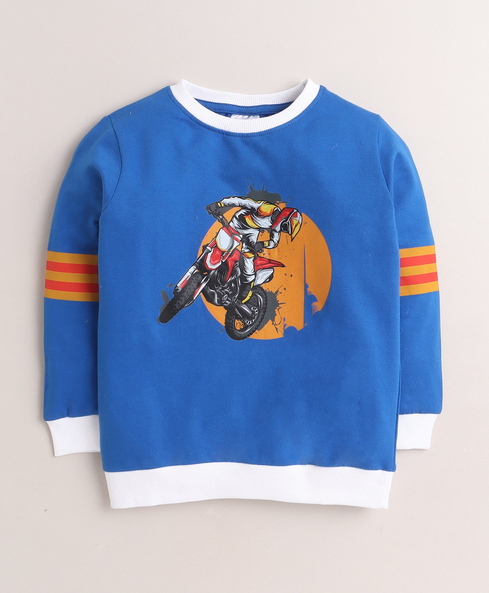 Boys French Terry Bike Sweatshirt - Royal Blue