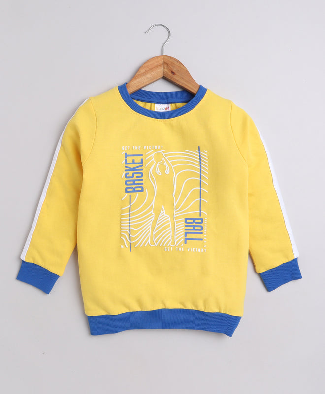 Boys French Terry Basketball Sweatshirt - Yellow
