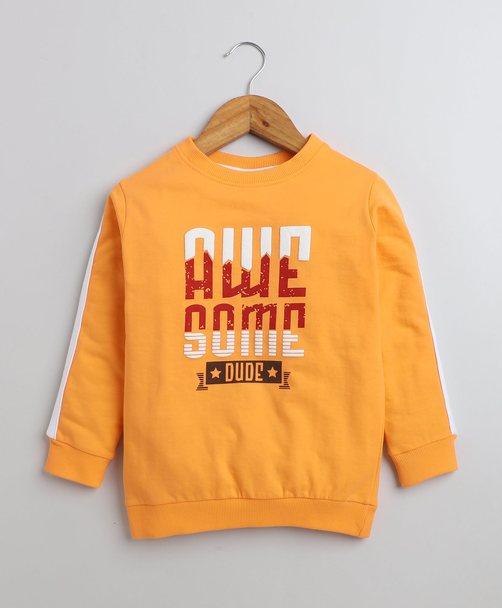 Boys French Terry Text Sweatshirt - Orange