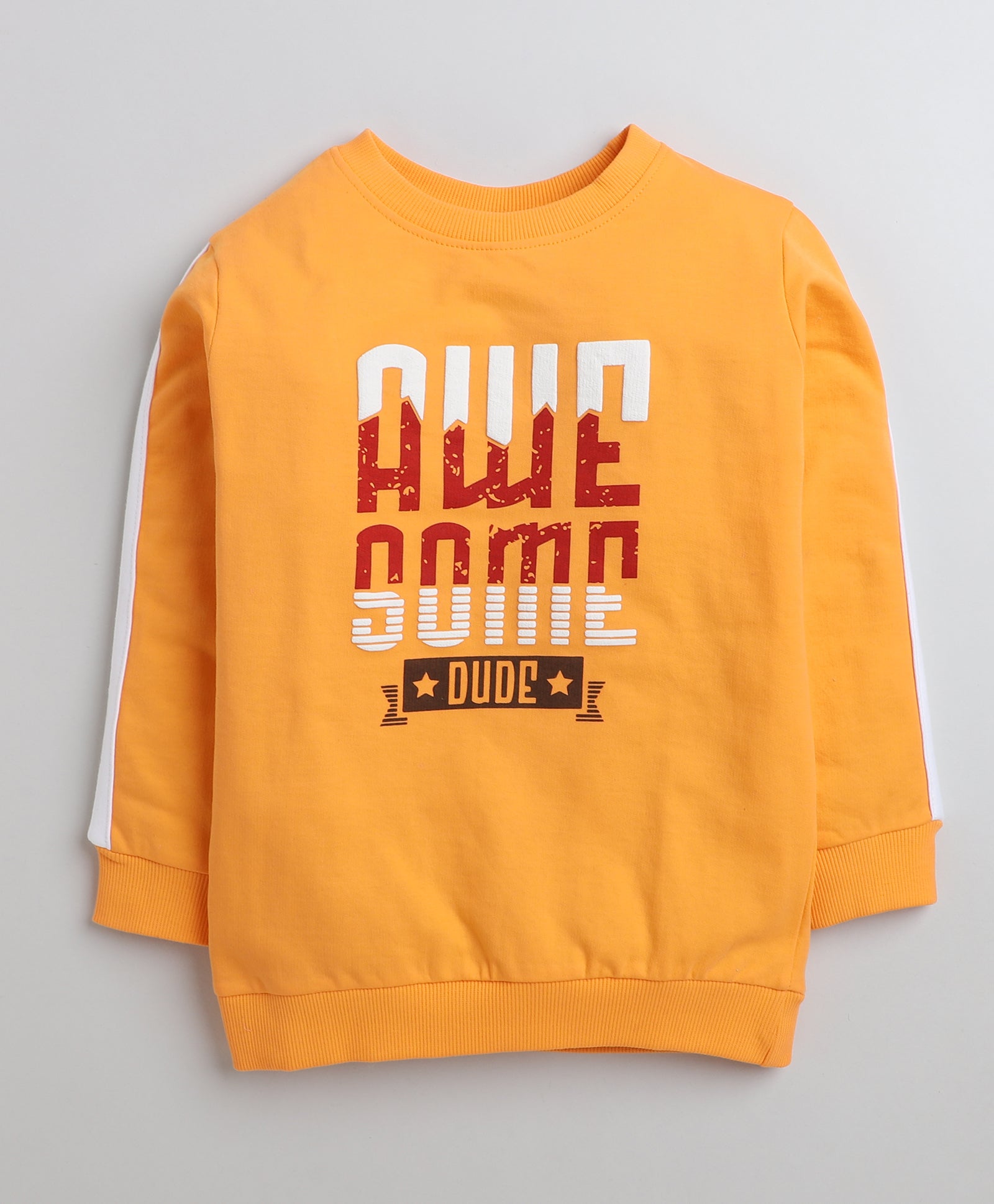Boys French Terry Text Sweatshirt - Orange