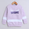 Girls French Terry Text & Wings Sweatshirt - Lilac