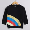 Girls French Terry Rainbow Sweatshirt - Black