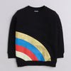 Girls French Terry Rainbow Sweatshirt - Black