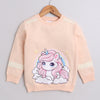 Girls French Terry Unicorn Sweatshirt - Peach
