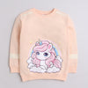 Girls French Terry Unicorn Sweatshirt - Peach