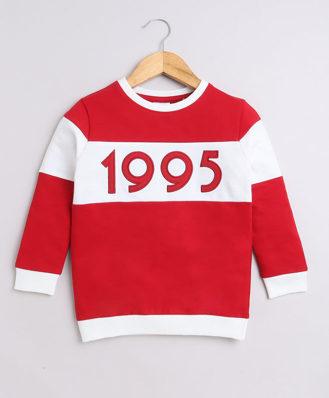 Girls French Terry Text Sweatshirt - Red