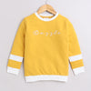 Girls French Terry Text Sweatshirt - Mustard