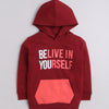 Boys French Terry Text Hooded Sweatshirt - Maroon