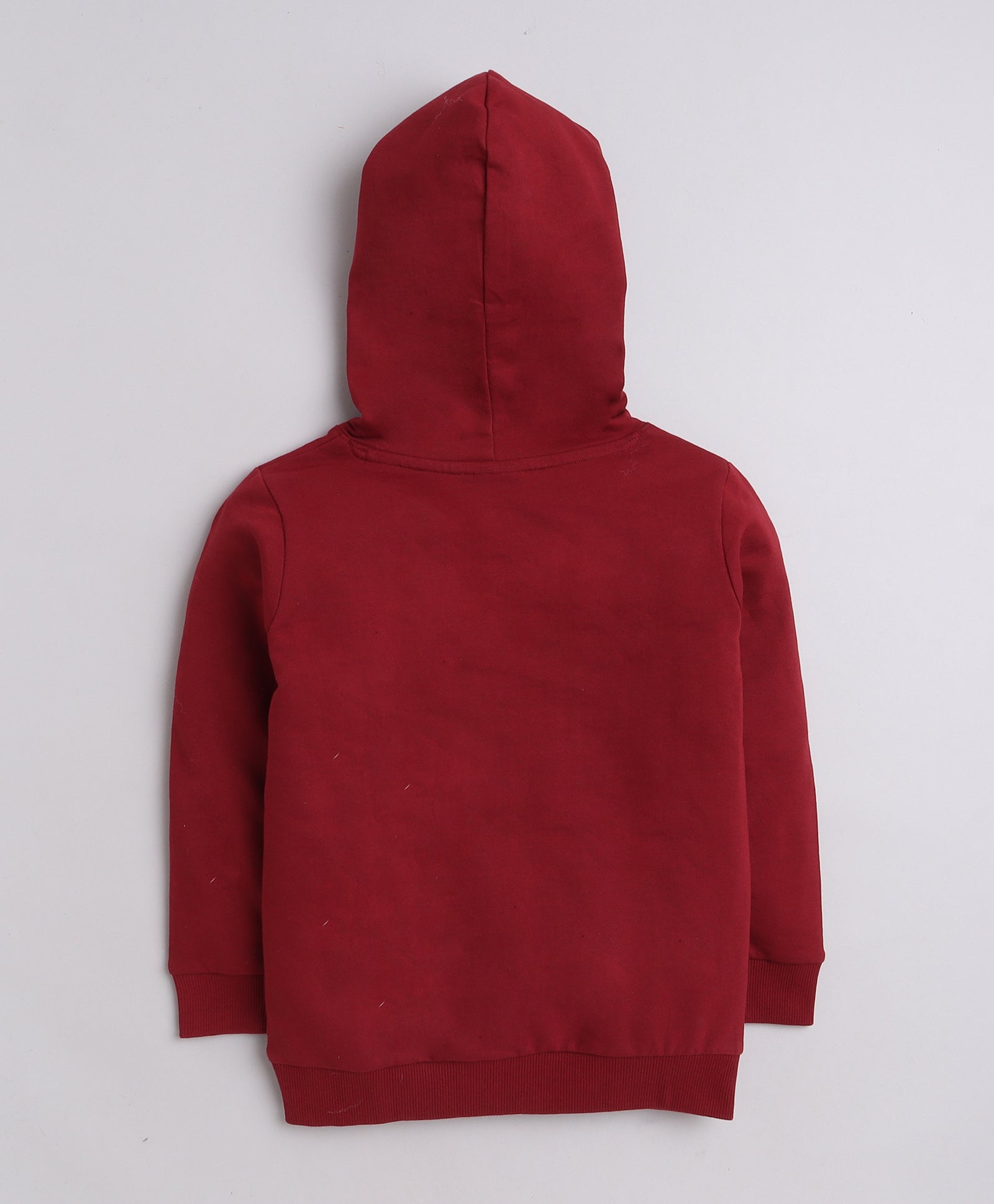Boys French Terry Text Hooded Sweatshirt - Maroon