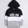 Boys French Terry Text Hooded Sweatshirt - Black & Grey
