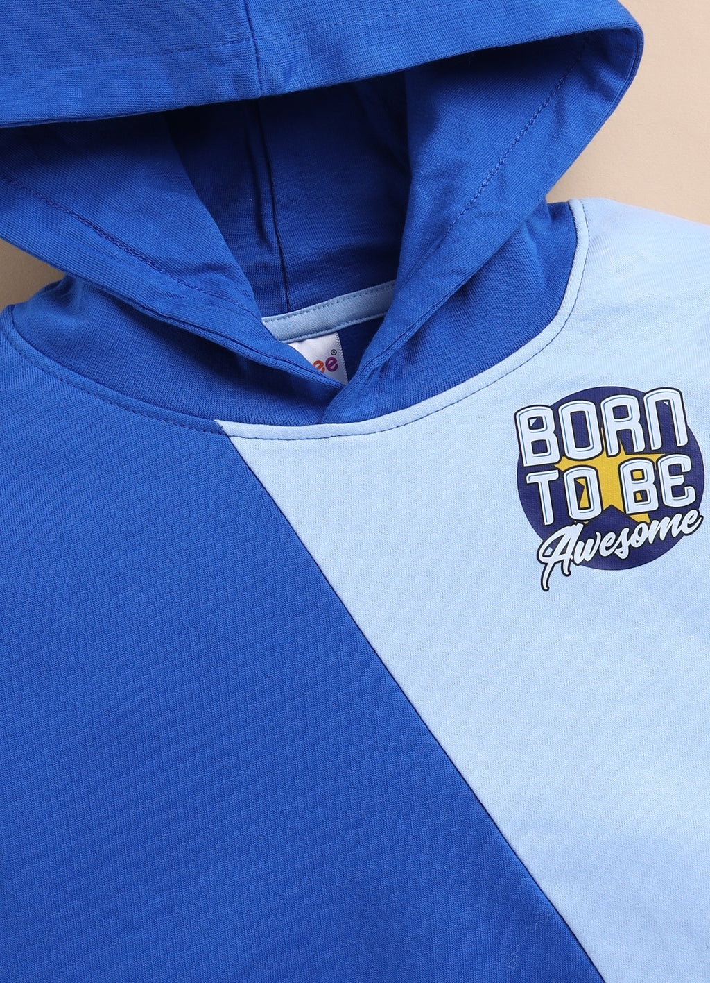Bumzee Royal Blue Graphic Print Sweatshirt, Full Sleeves, Fleece, Hooded (Style Peb9775N)