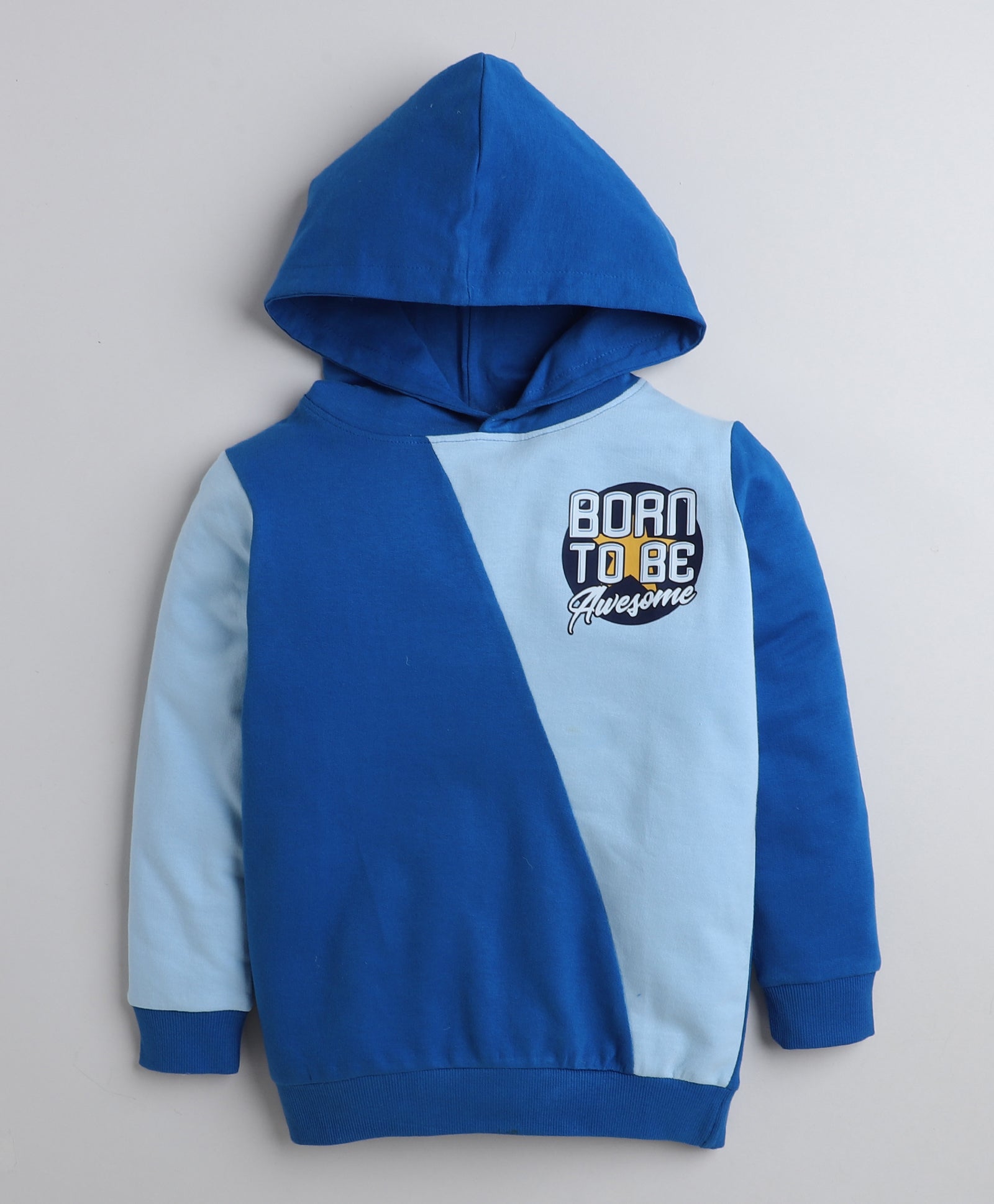 Boys Fleece Typography Hooded Sweatshirt - Royal Blue