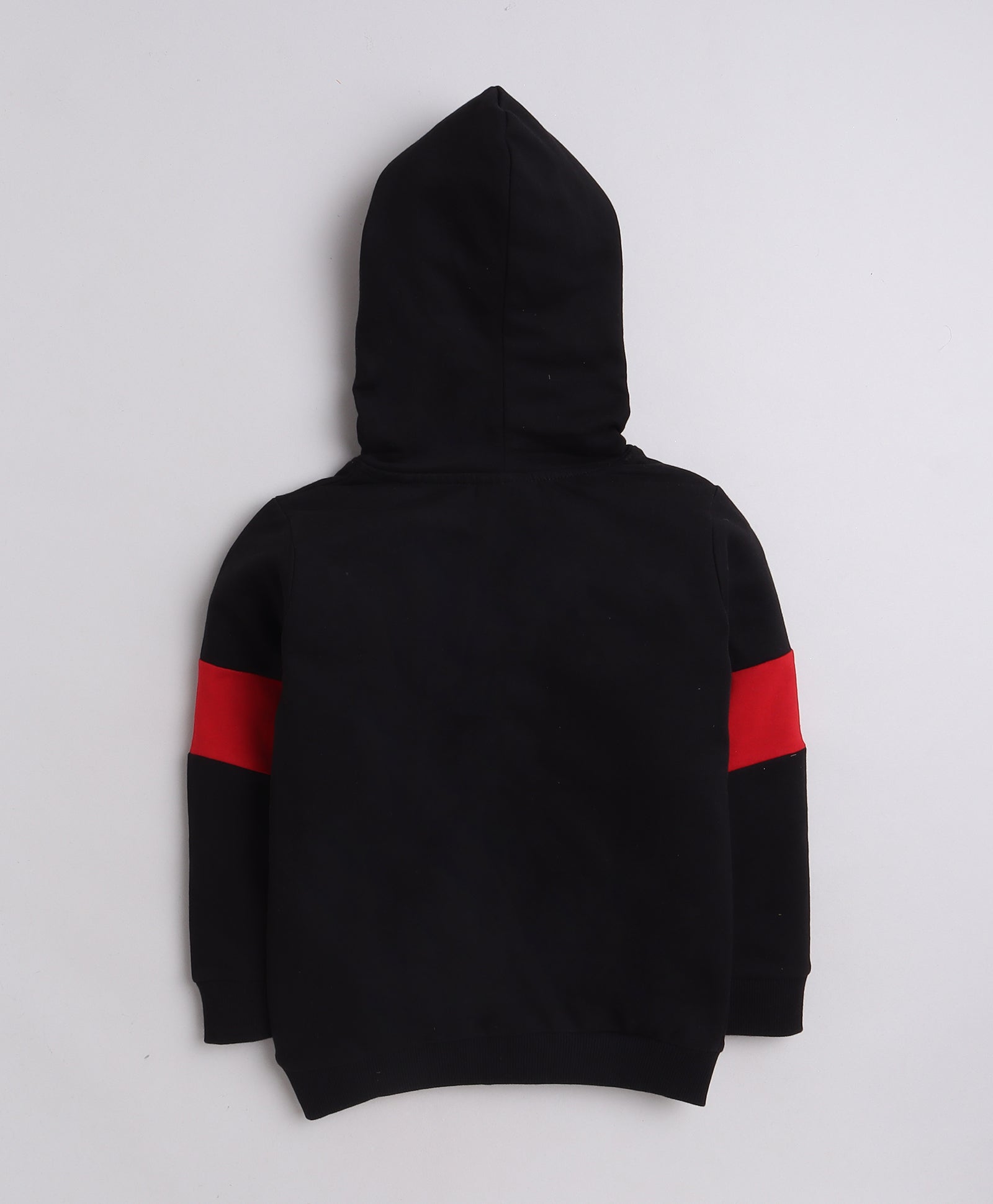 Boys Fleece Text Hooded Sweatshirt - Black