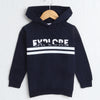 Boys Fleece Typography Hooded Sweatshirt - Navy