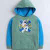 Boys French Terry Astronaut  Hooded Sweatshirt - Green & Blue