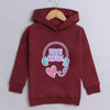 Girls French Terry Graphic Hooded Sweatshirt - Red
