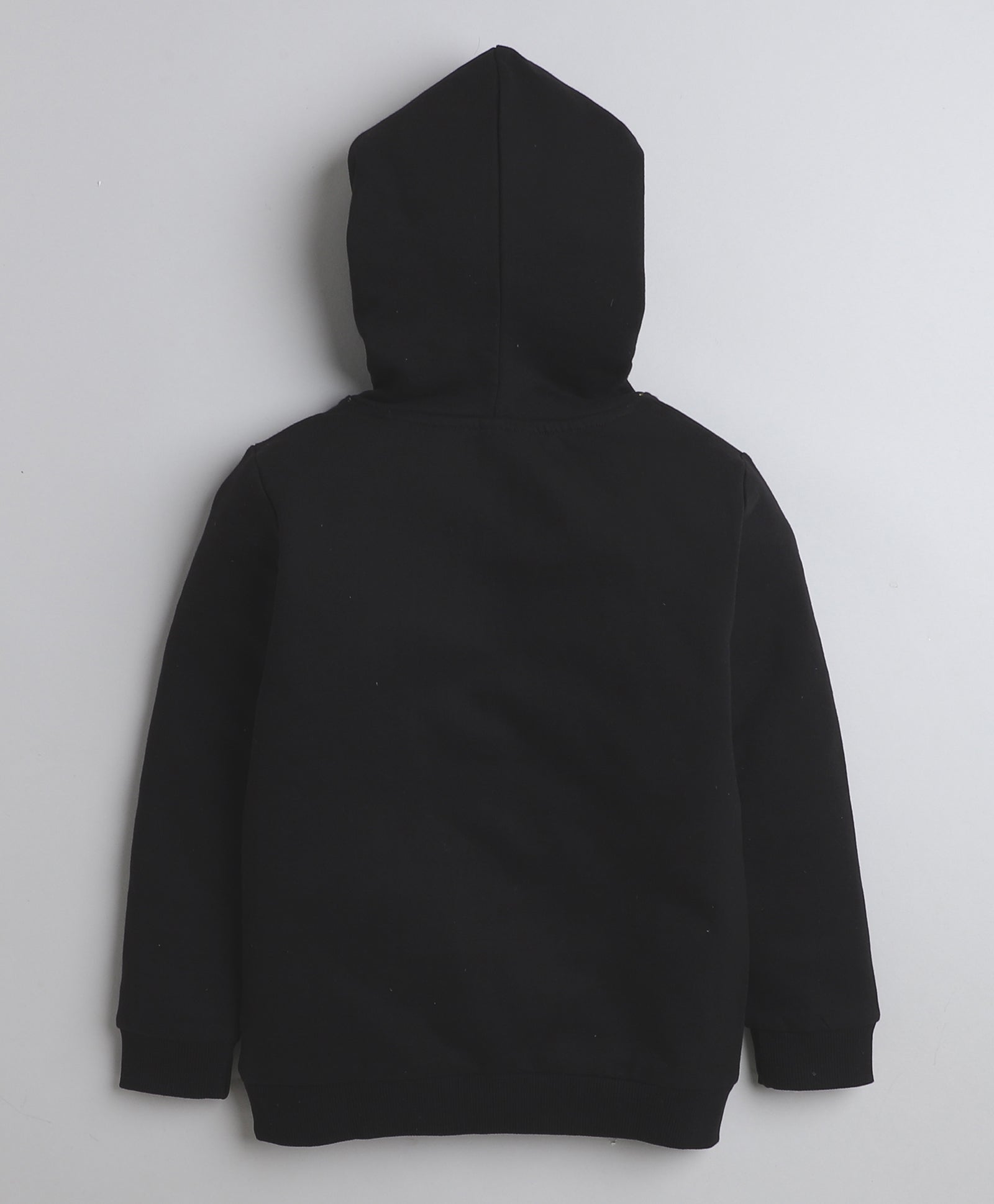 Girls Fleece Typography Hooded Sweatshirt - Black