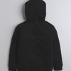 Girls Fleece Typography Hooded Sweatshirt - Black
