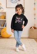 Bumzee Black Graphic Print Sweatshirt, Full Sleeves, Fleece, Hooded (Style Peb9783N)