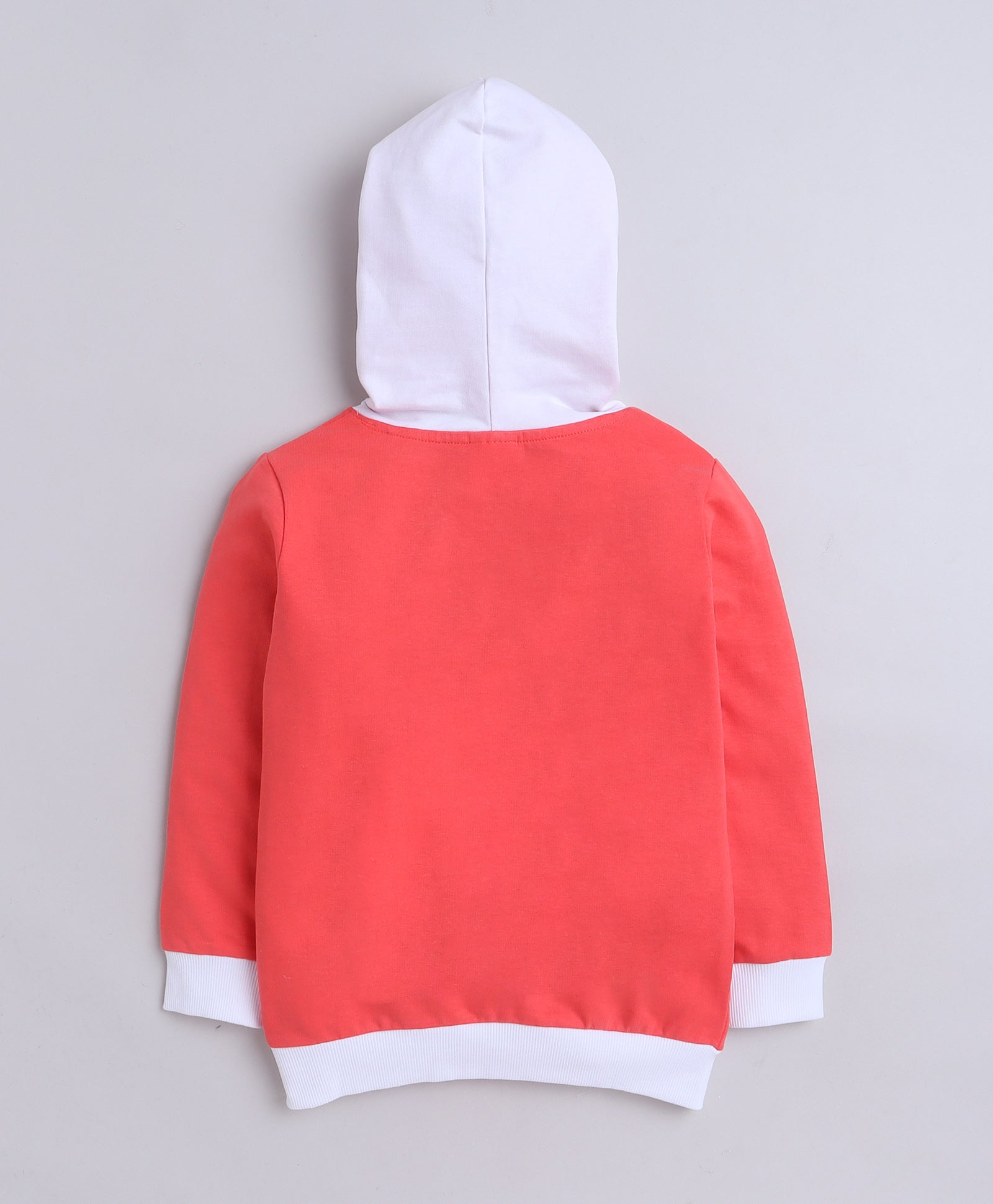 Girls French Terry Skate Board & Girl Hooded Sweatshirt - Coral
