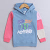 Girls French Terry Typography Hooded Sweatshirt - Blue