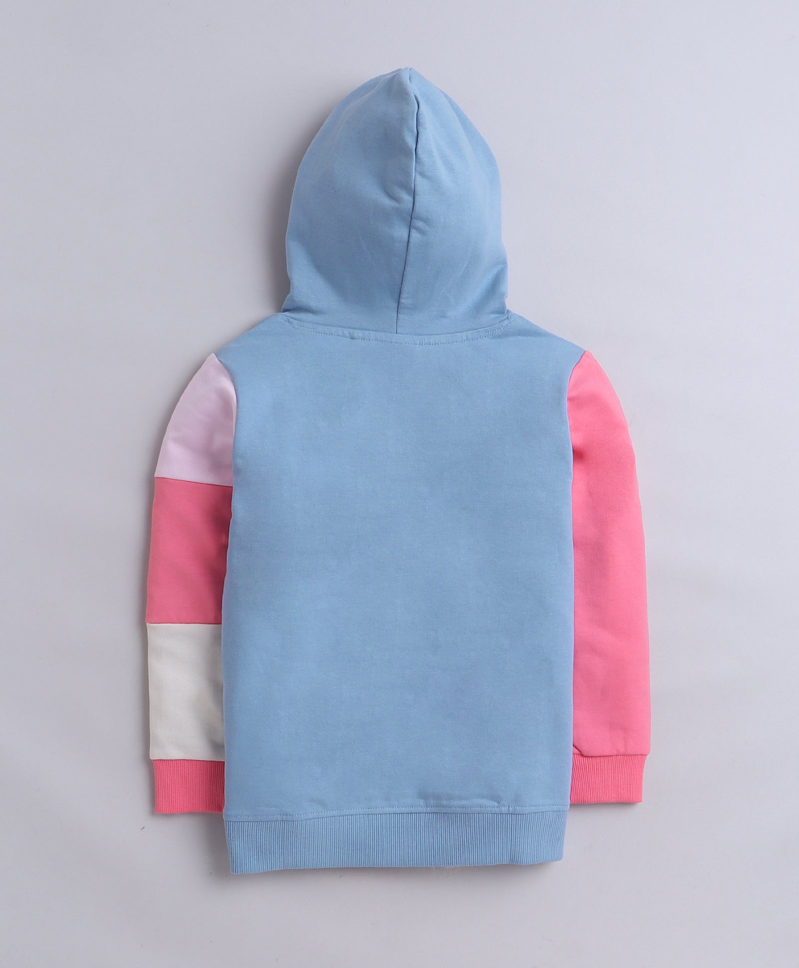 Girls French Terry Typography Hooded Sweatshirt - Blue
