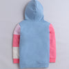 Girls French Terry Typography Hooded Sweatshirt - Blue