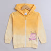 Girls French Terry Typography Hooded Sweatshirt - Yellow