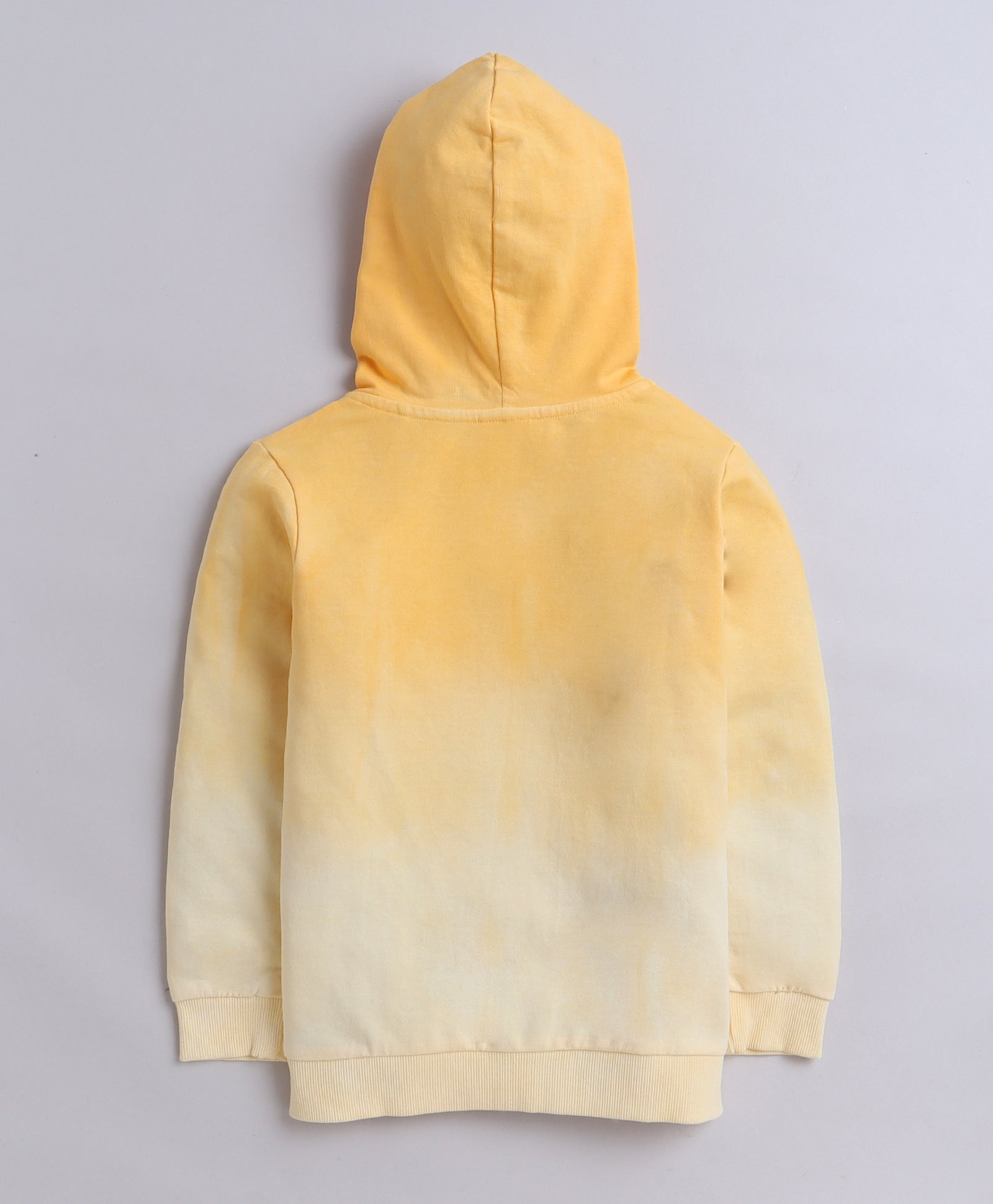 Girls French Terry Typography Hooded Sweatshirt - Yellow