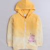 Girls French Terry Typography Hooded Sweatshirt - Yellow