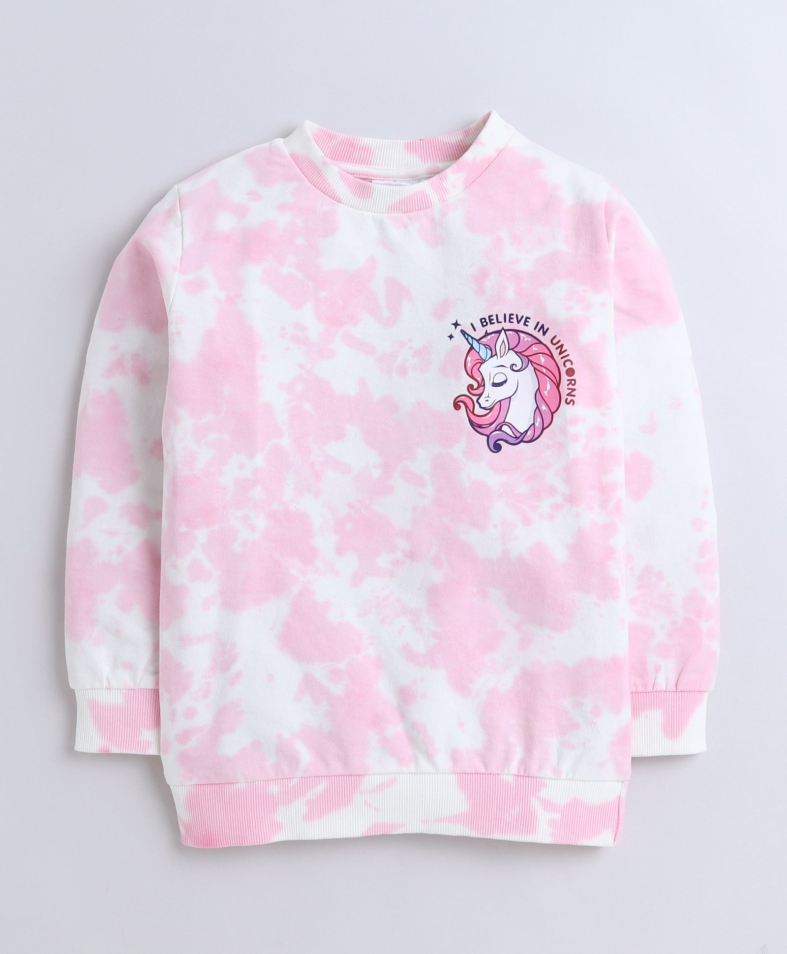 Girls French Terry Unicorn Hooded Sweatshirt - Pink