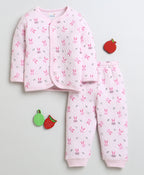 Bumzee Pink Animal Print Winter Set, Full Sleeves, Padded (Style Peb9813)