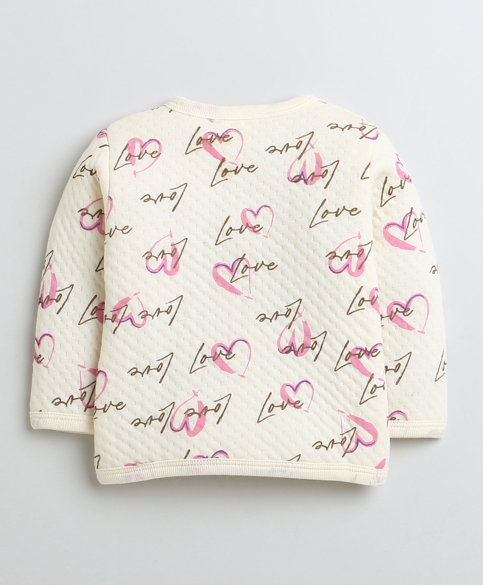 Girls Polyfill Text & Heart Polyfill Set - Cream