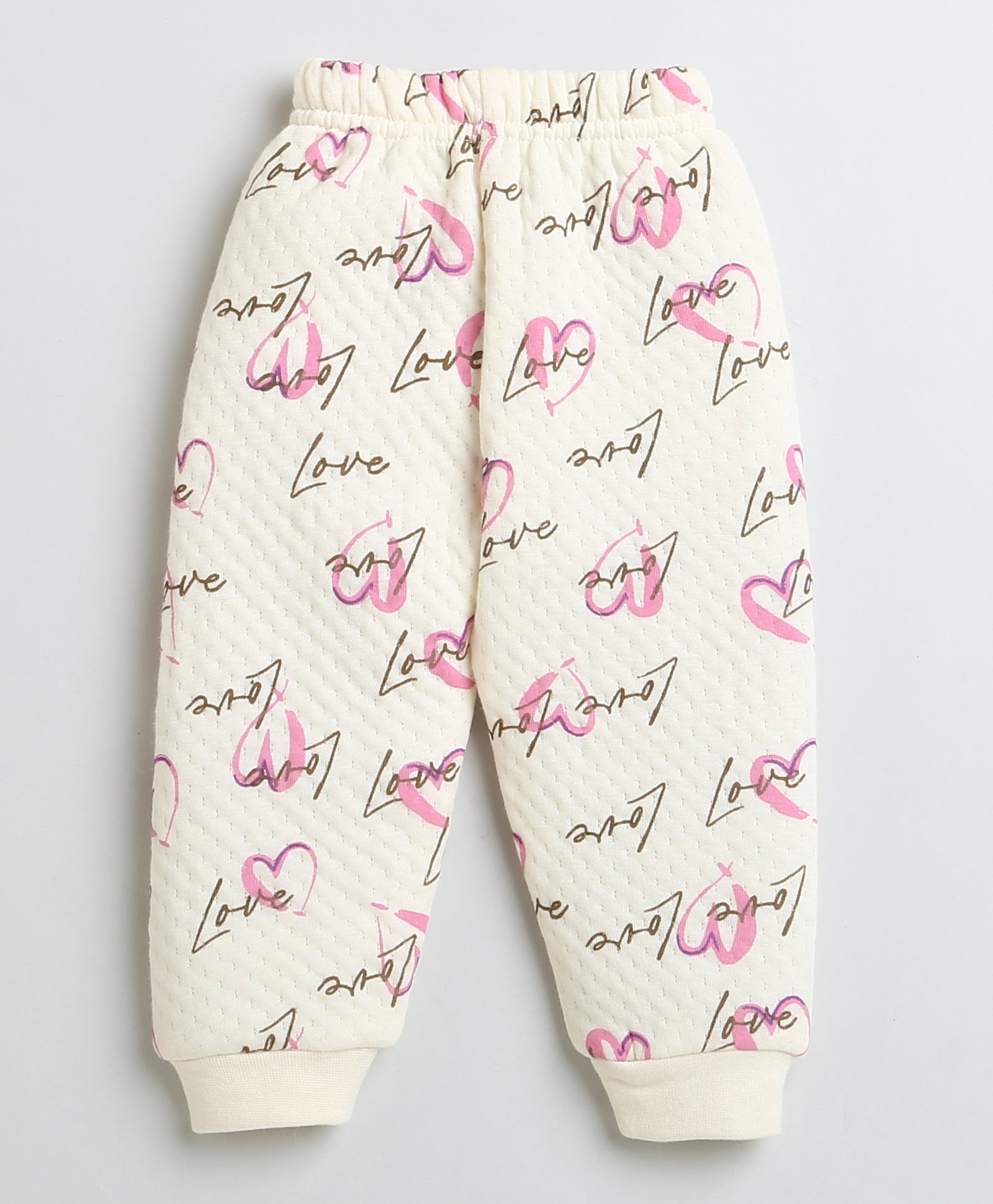 Girls Polyfill Text & Heart Polyfill Set - Cream