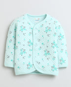 Bumzee Mint Floral Print Winter Set, Full Sleeves, Padded