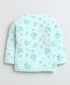 Bumzee Mint Floral Print Winter Set, Full Sleeves, Padded