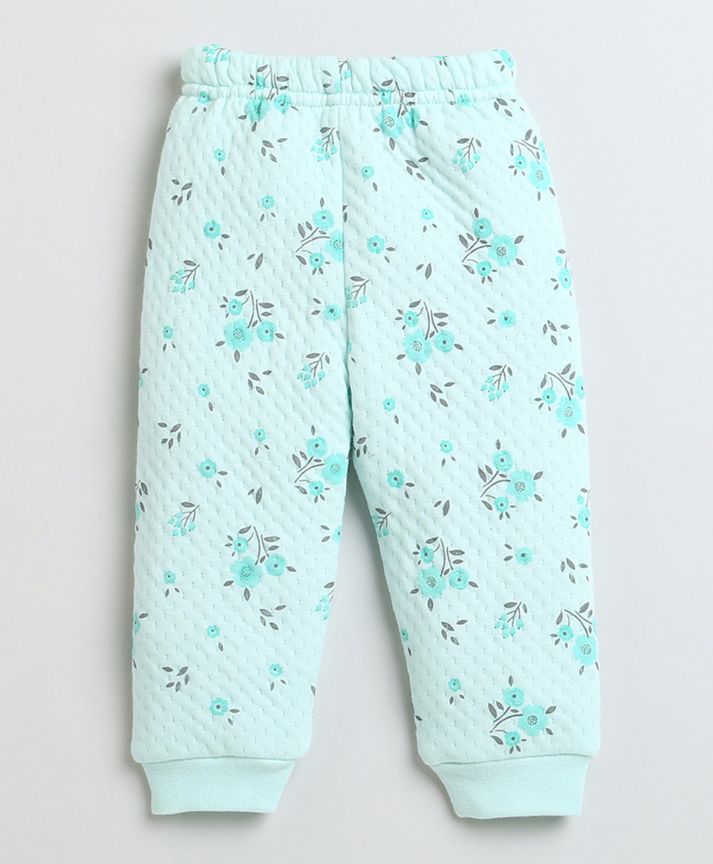 Bumzee Mint Floral Print Winter Set, Full Sleeves, Padded
