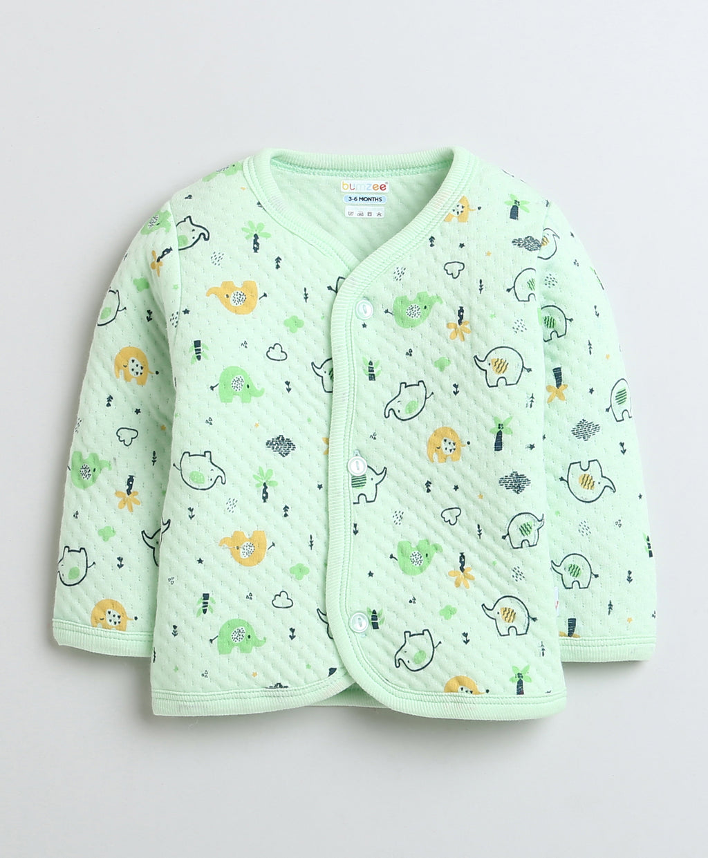 Bumzee Sea Green Animal Print Winter Set, Full Sleeves, Padded